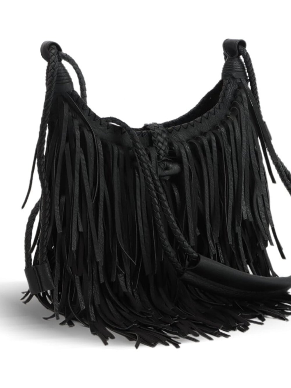 Vintage Fringe hobo bags for Women Vegan Faux Suede Leather Tassel Crossbody Bag